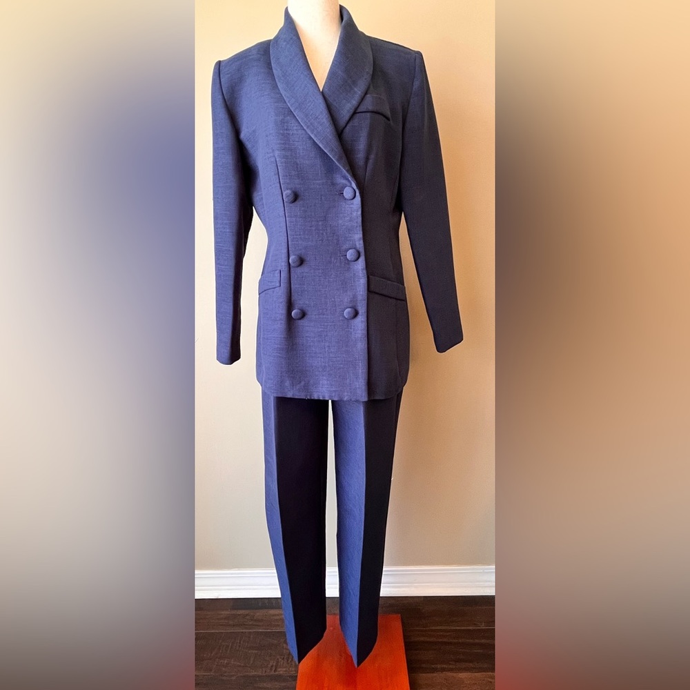 Women’s Classic Navy Double-Breasted Pantsuit